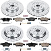 K6707 Front and Rear Z23 Carbon Fiber Brake Pads with Drilled & Slotted Brake Rotors Kit