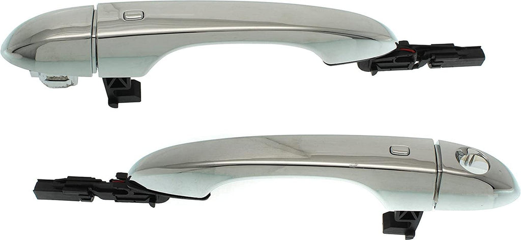 Front Exterior Door Handle Set of 2 Compatible with 2013-2016 Dodge Dart Chrome Driver and Passenger Side