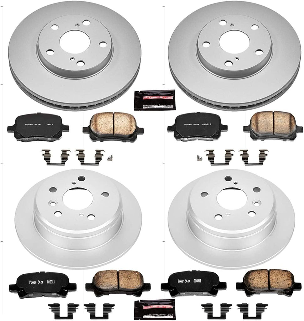 CRK1060 Coated Brake Rotor & Ceramic Brake Pads- Front & Rear