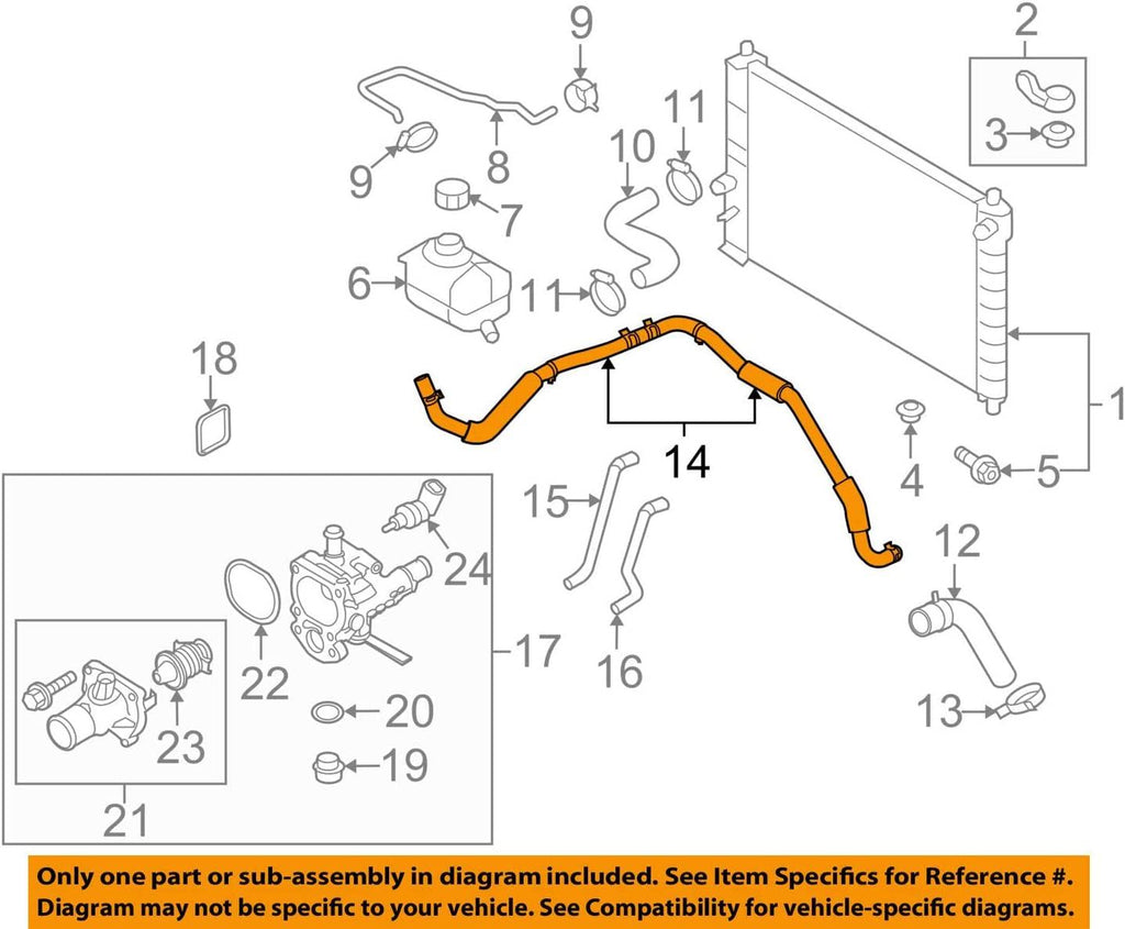GM Original Equipment 95990102 Radiator Surge Tank Outlet Hose, Black