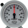 233909 Auto Gage 3-3/4" Tachometer 0-10,000 RPM W/Silver Dial & Shift-Light