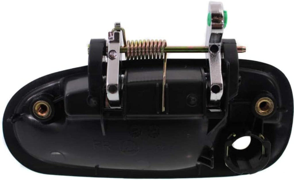 for Honda Civic Exterior Door Handle Front, Passenger Side Smooth Black Bezel with Chrome Lever (1996-2000) | with Key Hole| Trim:All Submodels