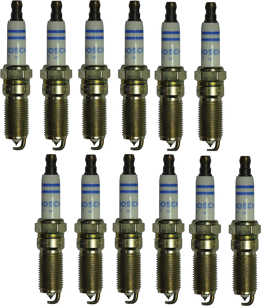 Premium Double Platinum Set of 12 Spark Plugs for Chrysler Mercedes W203 W210 W163