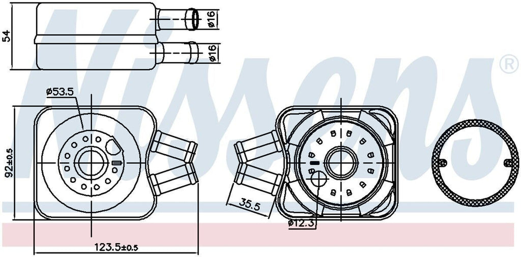 Engine Oil Cooler for Beetle, Golf, Jetta, Eurovan, Cabrio, A4+More 90607