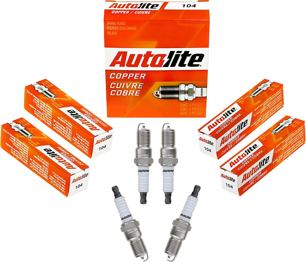 Autolite 104 Copper Resistor Automotive Replacement Spark Plugs (4 Pack)