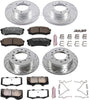 K138-36 Front and Rear Z36 Truck & Tow Brake Kit, Carbon Fiber Ceramic Brake Pads and Drilled/Slotted Brake Rotors