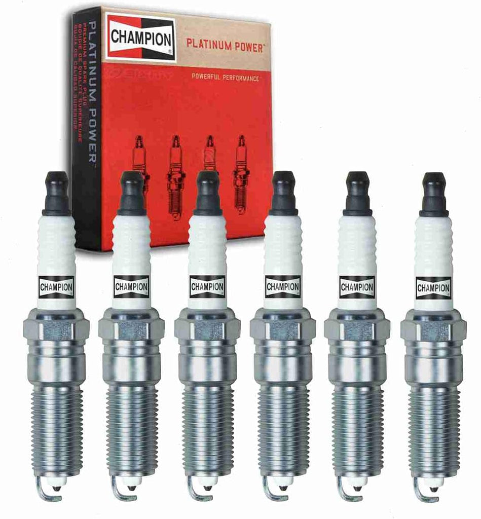 6 Pc Champion Platinum Spark Plugs Compatible with Chevrolet Trailblazer EXT 4.2L L6 2002-2006