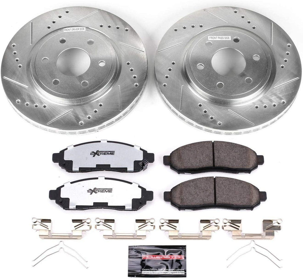 K142-36 Front Z36 Truck & Tow Brake Kit, Carbon Fiber Ceramic Brake Pads and Drilled/Slotted Brake Rotors