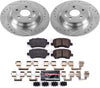 K4704 Rear Z23 Carbon Fiber Brake Pads with Drilled & Slotted Brake Rotors Kit
