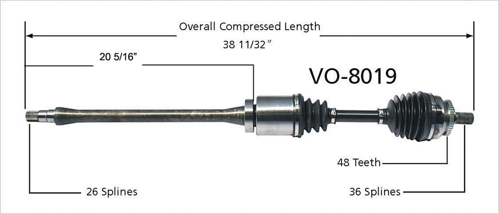 VO-8019 CV Axle Shaft