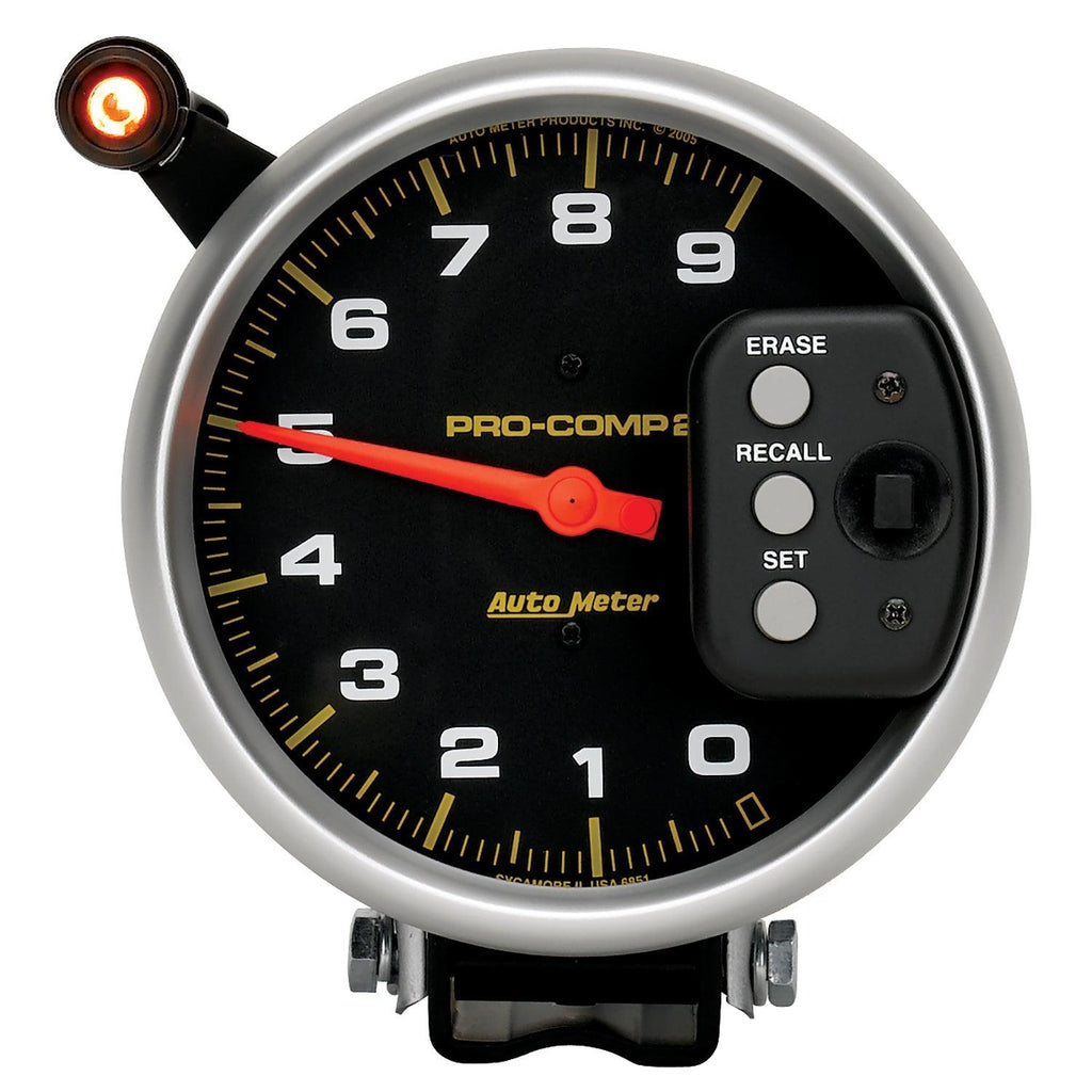5 in. TACHOMETER 0-9000 RPM PEDESTAL W/ QUICK LITE & PEAK MEMORY PRO-COMP - greatparts