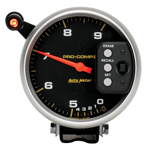 5 in. TACHOMETER 0-9000 RPM PEDESTAL DUAL RANGE W/ QUICK LITE & PEAK MEMORY PRO-COMP - greatparts