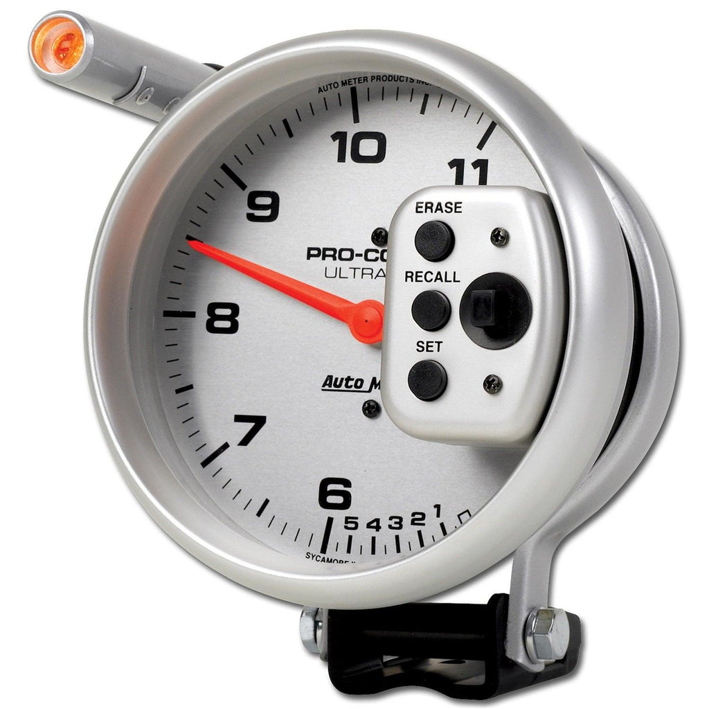 5 in. TACHOMETER 0-11000 RPM PEDESTAL W/ QUICK LITE DUAL RANGE W/PEAK MEMORY ULTRA-LITE - greatparts