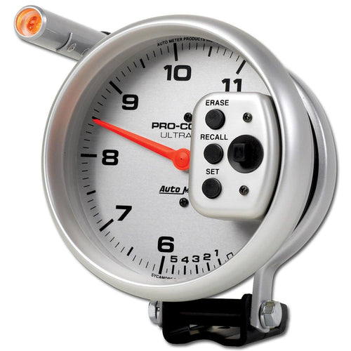 5 in. TACHOMETER 0-11000 RPM PEDESTAL W/ QUICK LITE DUAL RANGE W/PEAK MEMORY ULTRA-LITE - greatparts
