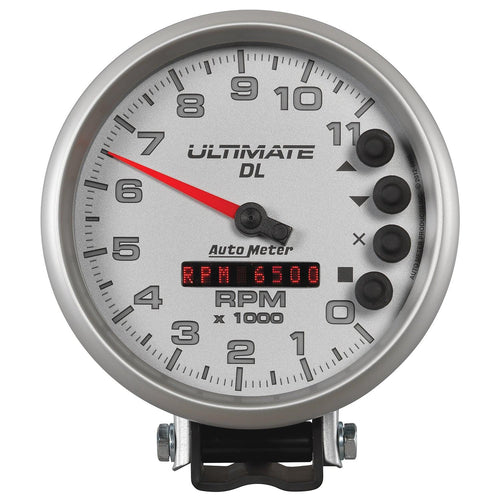 5 in. TACHOMETER 0-11000 RPM PEDESTAL ULTIMATE DL PLAYBACK SILVER - greatparts