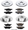 K4458 Front and Rear Z23 Carbon Fiber Brake Pads with Drilled & Slotted Brake Rotors Kit