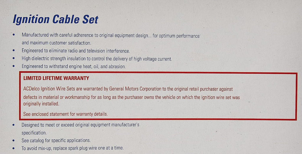 GM Original Equipment 746V Spark Plug Wire Set