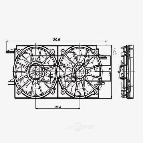 TYC 620090 Pontiac/Chevrolet Replacement Radiator/Condenser Cooling Fan Assembly