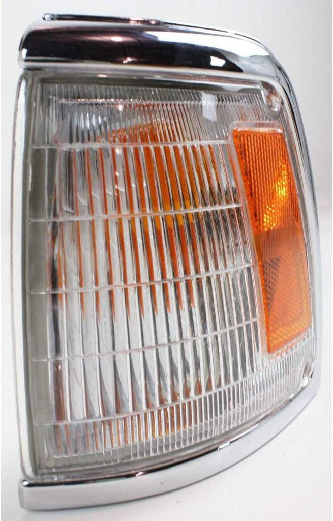 Compatible with Toyota Pickup Corner Light 1992 93 94 1995 Driver Side | Clear & Amber Lens | W/Chrome Trim | 2WD | TO2520127 | 8162035100