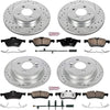 K5725 Front and Rear Z23 Carbon Fiber Brake Pads with Drilled & Slotted Brake Rotors Kit