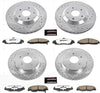 K1560-26 Front and Rear Z26 Carbon Fiber Brake Pads with Drilled & Slotted Brake Rotors Kit
