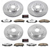 Power Stop K1560-26 Front and Rear Z26 Carbon Fiber Brake Pads with Drilled & Slotted Brake Rotors Kit