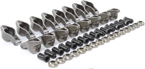 Cast Steel Roller Tip Rocker Arm Set | for Big Block Chevy Engines | Set of 16 | 1.7 Ratio | for 7/16 “ Stud | for up to 0.550 “ Valve Lift | Includes Pivot Balls and Polylock Nuts