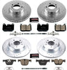 K6654 Front and Rear Z23 Carbon Fiber Brake Pads with Drilled & Slotted Brake Rotors Kit