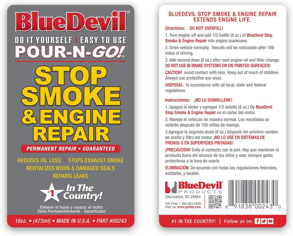 Bluedevil Products 00243 Stop Smoke & Engine Repair - 16 Ounce