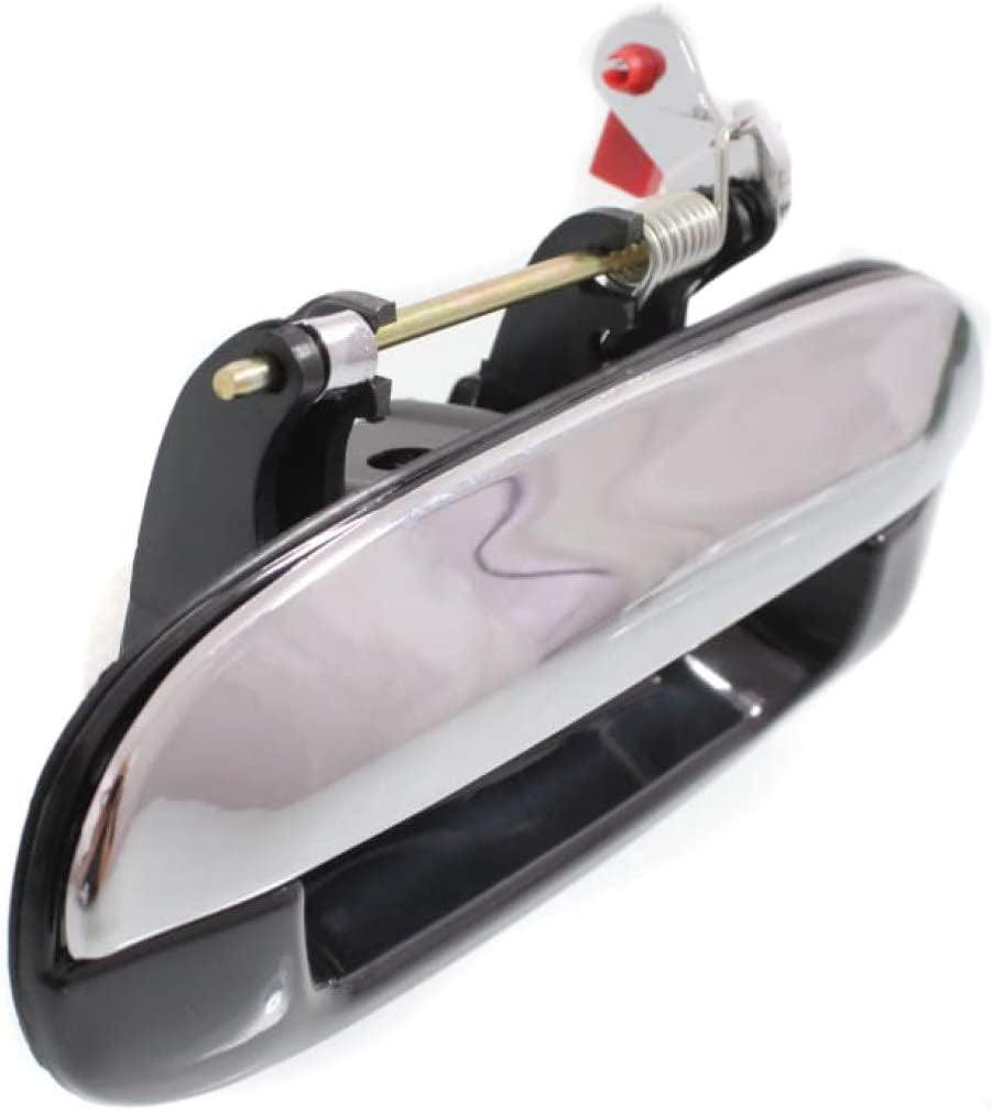 for Buick Rainier Exterior Door Handle Rear, Driver Side Smooth Black Bezel with Chrome Lever 2004-2007 | Trim:All Submodels