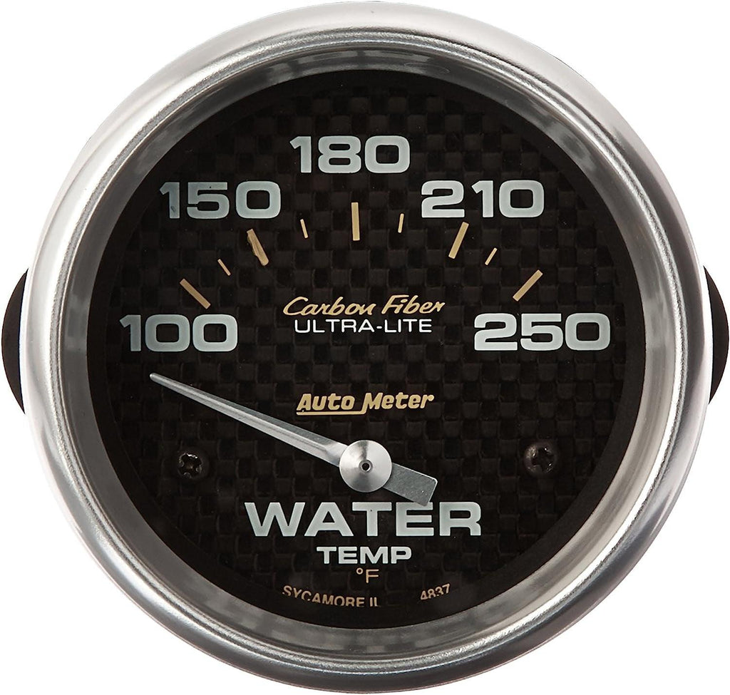 4837 Carbon Fiber Electric Water Temperature Gauge , 2 5/8"