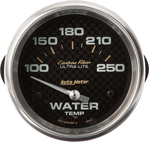 4837 Carbon Fiber Electric Water Temperature Gauge , 2 5/8