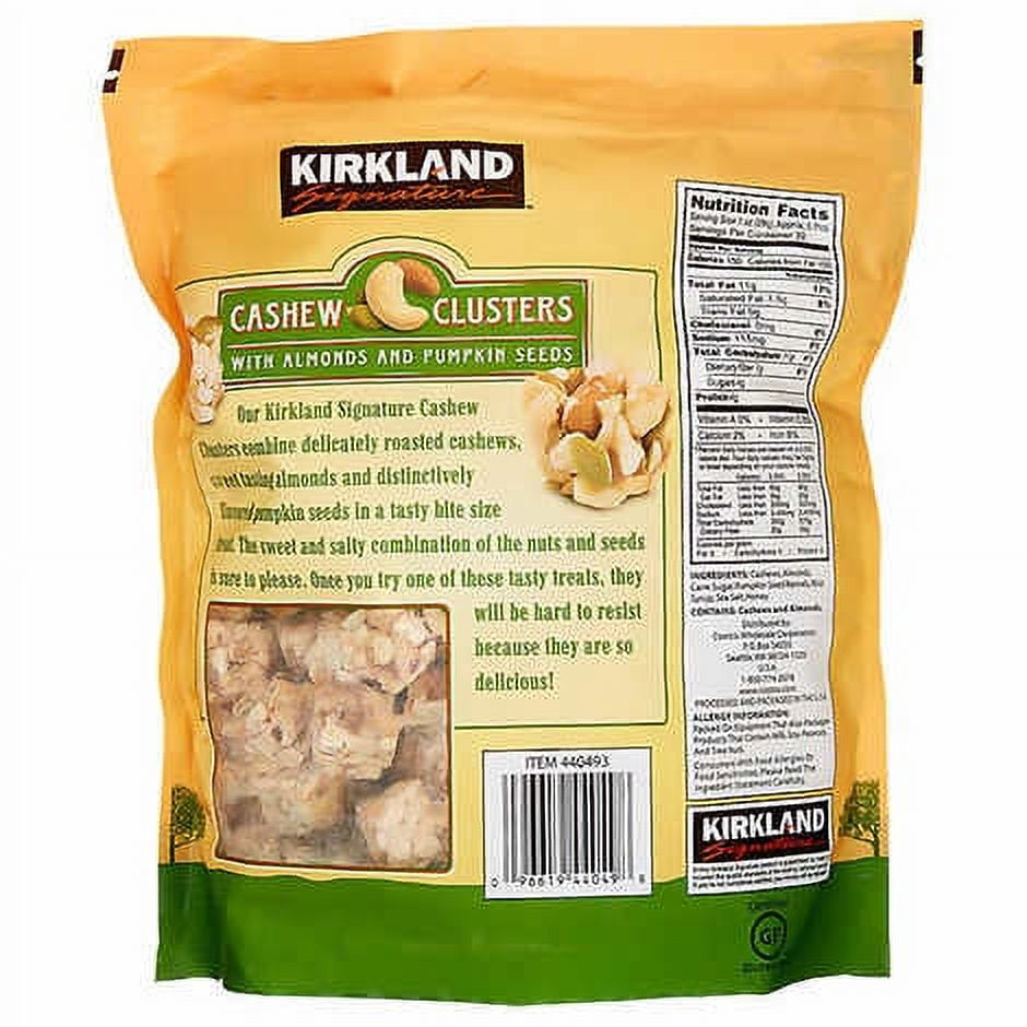 4 Pack | Kirkland Signature Cashew Clusters with Almonds and Pumpkin Seeds, 2 lb Bag