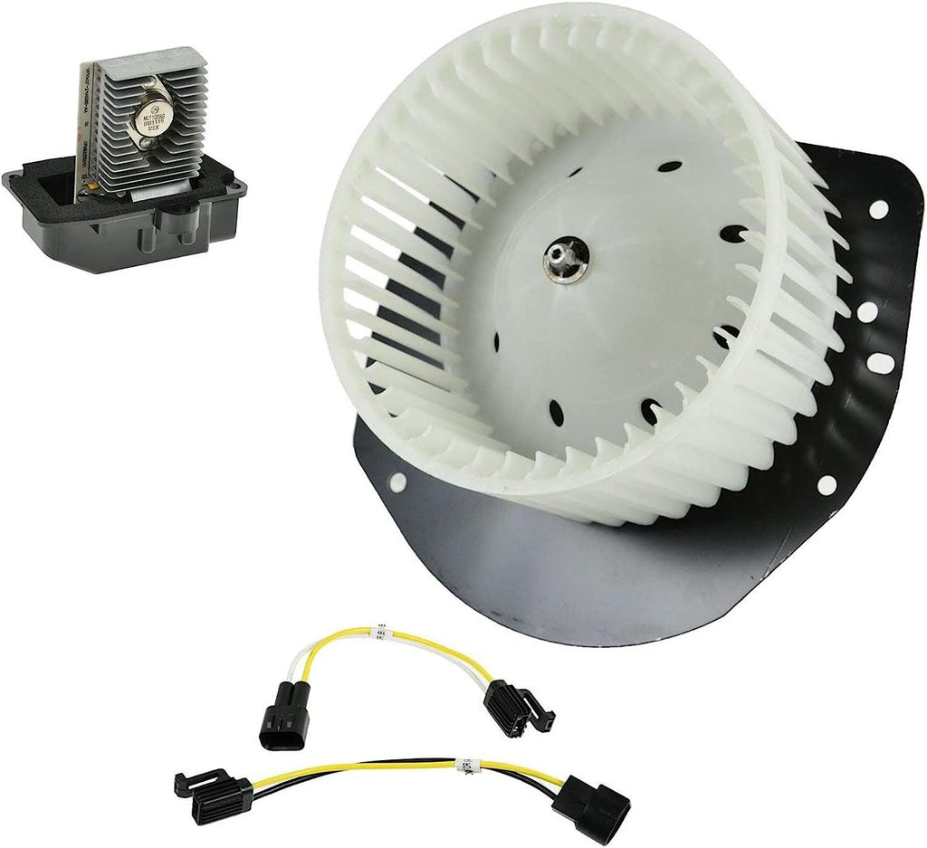 A/C AC Heater Blower Motor W/Fan Cage & Resistor Kit Compatible with Ford Mercury