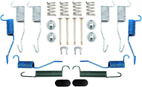 Professional 18K1603 Front Drum Brake Hardware Kit with Springs, Pins, Retainers, Washers, and Caps