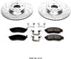 K112 Front Z23 Carbon Fiber Brake Pads with Drilled & Slotted Brake Rotors Kit 14.3 X 14.3 Inch