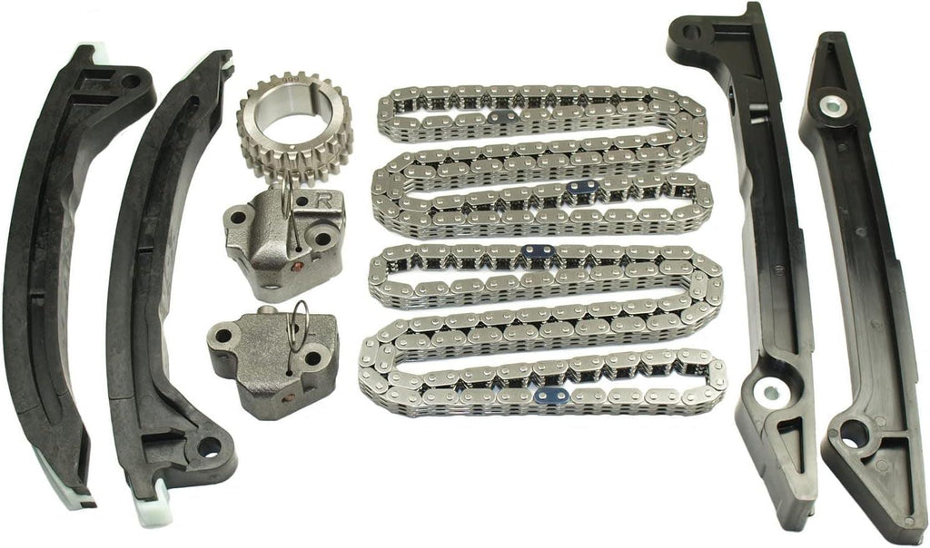 9-0742S Kit Contains: Timing Chain (2) Crankshaft Sprocket Chain Tensioners (2) Chain Guides (2) Tensioner Guide (2). Engine Timing Chain Kit