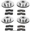K2597 Front and Rear Z23 Carbon Fiber Brake Pads with Drilled & Slotted Brake Rotors Kit