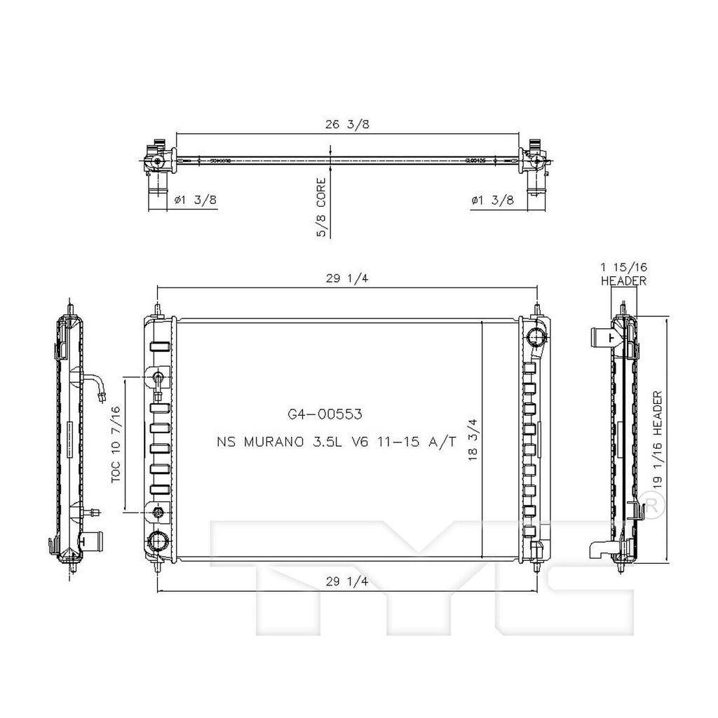 TYC Radiator for Nissan 13039
