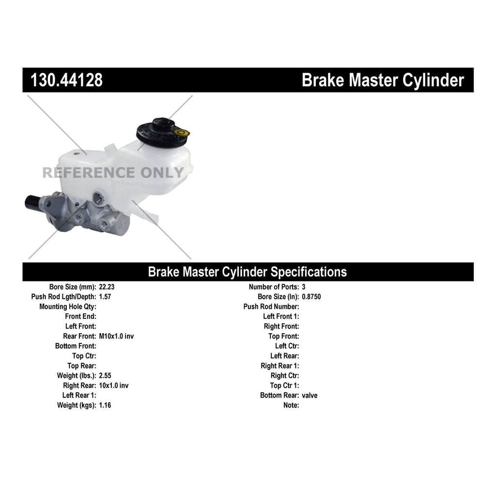 Centric Brake Master Cylinder for Matrix, Vibe, Corolla 130.44128