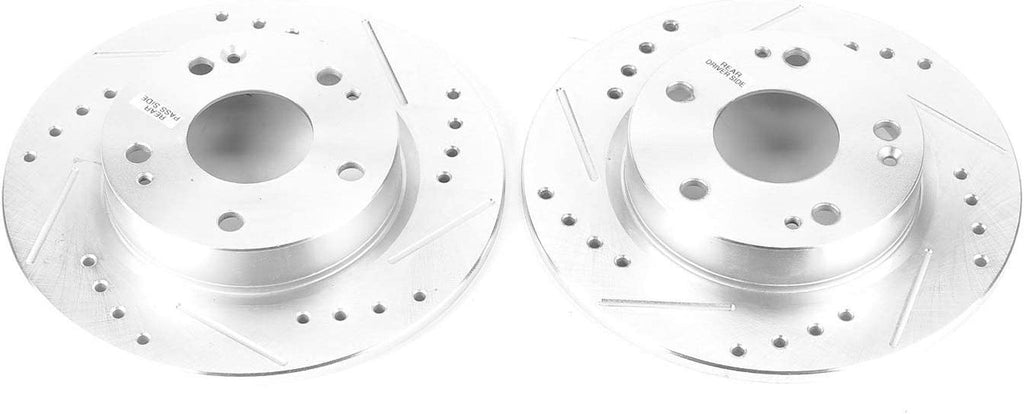 Power Stop JBR1728XPR Performance Drilled and Slotted Rear Brake Rotor Pair