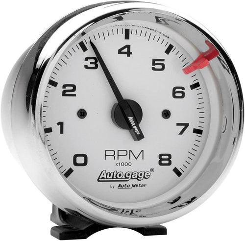2304 Autogage White Face Tachometer,3.750 In.
