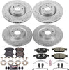 K6132 Front and Rear Z23 Carbon Fiber Brake Pads with Drilled & Slotted Brake Rotors Kit