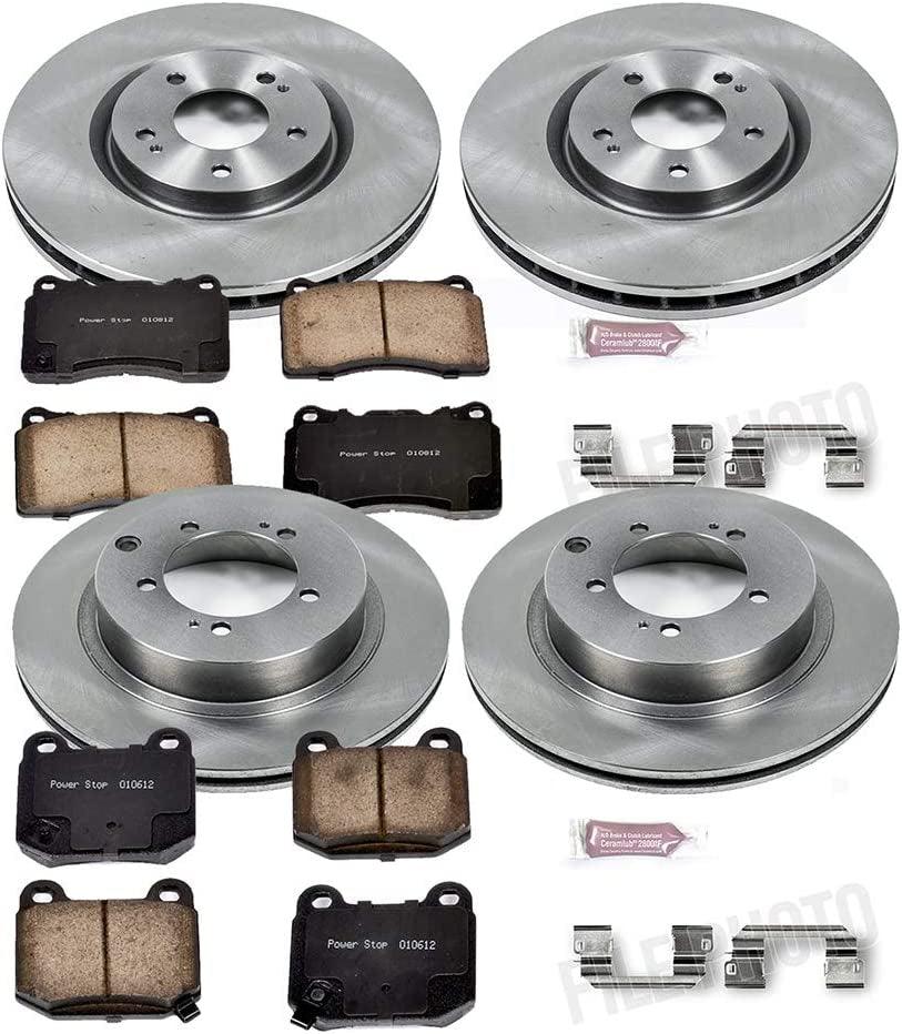 KOE108 Autospecialty Front and Rear Replacement Brake Kit-Oe Brake Rotors & Ceramic Brake Pads