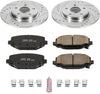 K5961 Rear Z23 Carbon Fiber Brake Pads with Drilled & Slotted Brake Rotors Kit