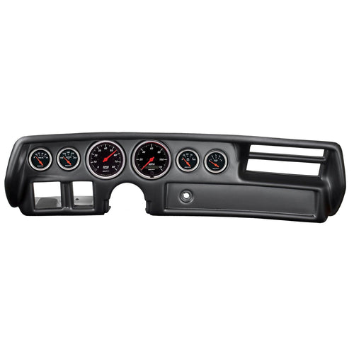 6 GAUGE DIRECT-FIT DASH KIT CHEVELLE / EL CAMINO / MALIBU 70-72 DESIGNER BLACK - greatparts