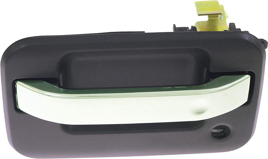 Front and Rear Exterior Door Handle Set of 4 Compatible with 2004-2014 Ford F-150 and 2006-2008 Lincoln Mark LT Chrome Lever with Textured Black Bezel Driver and Passenger Side