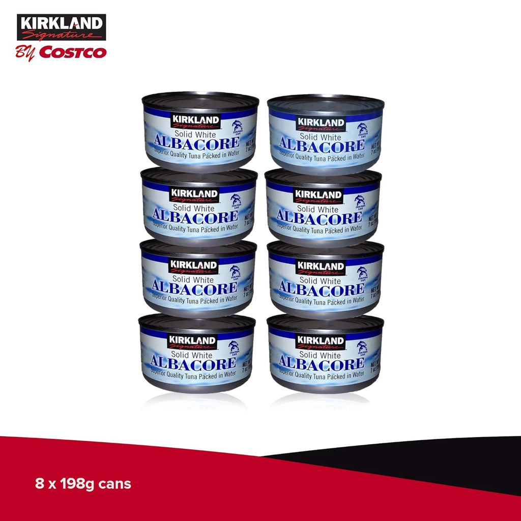 Kirkland Signature Solid White Albacore Tuna, 7 Ounce - 8 Count (Pack of 1)