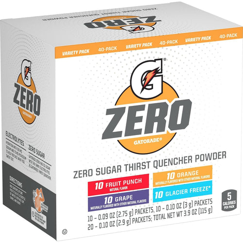 Gatorade G Zero Powder Variety Pack - 40 count - Gatorade Powder Packets - Gatorade Zero Powder Packets - Gatorade Powder Zero - Gatorade Zero Sugar - Gatorade Powder Mix Variety - Gatorade Sugar-Free Hydration with Essential Electrolytes
