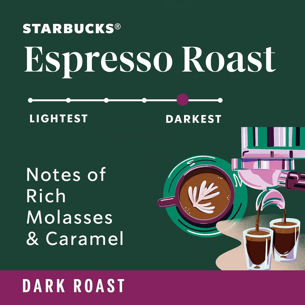 Starbucks Whole Bean Coffee, Dark Roast Coffee, Espresso Roast, 100% Arabica, 1 bag (40 oz)